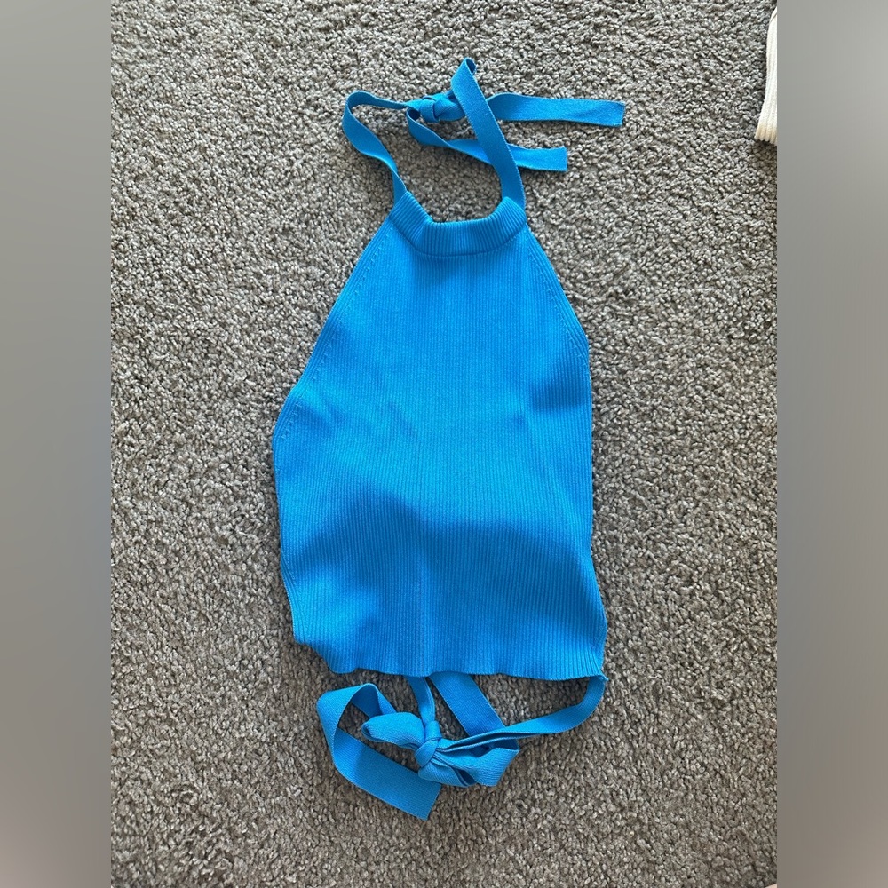 Zara Halter Top ! Blue & Open back! 😍